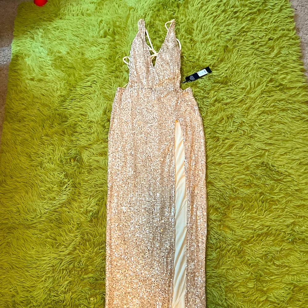 Fashion Nova gold dress